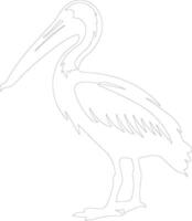 branco pelicano esboço silhueta vetor