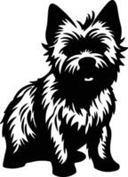 Norwich terrier Preto silhueta vetor