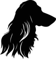 afegão cão de caça Preto silhueta vetor