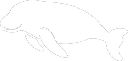 dugongo esboço silhueta vetor
