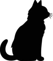 Munchkin gato silhueta retrato vetor