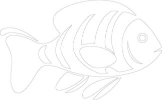 Peixe-palhaço esboço silhueta vetor