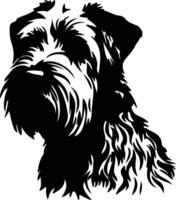 suave revestido trigo terrier Preto silhueta vetor