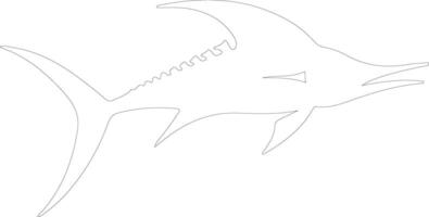 peixe-espada esboço silhueta vetor