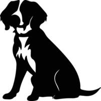 Bretanha spaniel Preto silhueta vetor