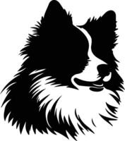 americano esquimó cachorro silhueta retrato vetor