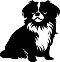 tibetano spaniel Preto silhueta vetor