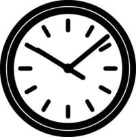 relógio ícone Preto silhueta vetor