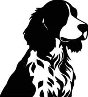 galês springer spaniel Preto silhueta vetor