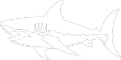 megalodon esboço silhueta vetor