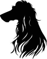 afegão cão de caça Preto silhueta vetor