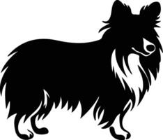 Shetland cão de guarda Preto silhueta vetor