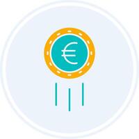 euro placa glifo dois cor círculo ícone vetor