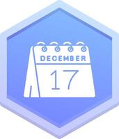 Dia 17 do dezembro polígono ícone vetor