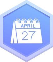Dia 27 do abril polígono ícone vetor