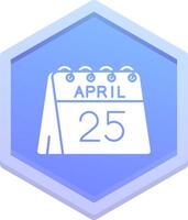Dia 25 do abril polígono ícone vetor