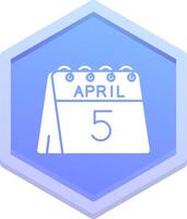 5 ª do abril polígono ícone vetor