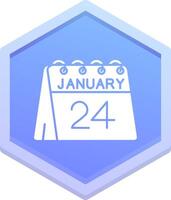 24 do janeiro polígono ícone vetor
