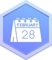28º do fevereiro polígono ícone vetor