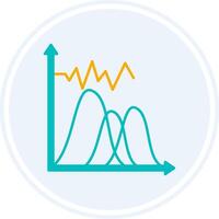 onda gráfico glifo dois cor círculo ícone vetor