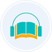 audio livro glifo dois cor círculo ícone vetor