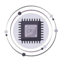 CPU central em processamento unidade microchip tecnologia vetor ilustração gráfico