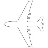 contínuo solteiro linha arte desenhando do avião ícone vetor