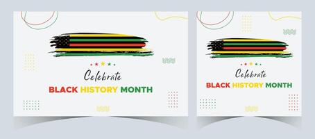 conjunto do Preto história mês célebre. fevereiro nacional Preto história mês africano americano vetor ilustração modelo para fundo, bandeira, cartão, poster com texto inscrição