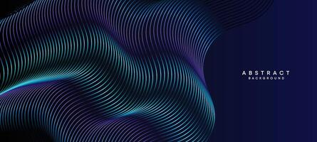 abstrato Sombrio marinha azul acenando círculos linhas tecnologia fundo. moderno holo gradiente com brilhando linhas brilhante geométrico forma e diagonal, para folheto, cobrir, poster, bandeira, local na rede Internet, cabeçalho vetor