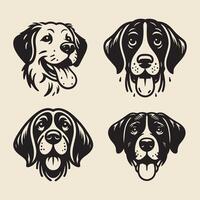 cabeça cachorro face vetor ilustrações