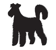 airedale terrier silhueta estoque vetor ilustração.