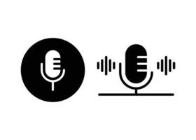 microfone podcast ícone logotipo Projeto modelo isolado ilustração vetor