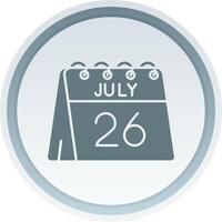Dia 26 do Julho sólido botão ícone vetor