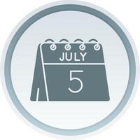 5 ª do Julho sólido botão ícone vetor