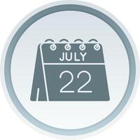 22º do Julho sólido botão ícone vetor