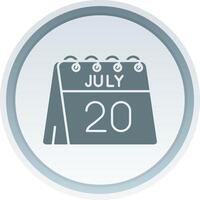 20 do Julho sólido botão ícone vetor