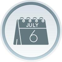 6º do Julho sólido botão ícone vetor