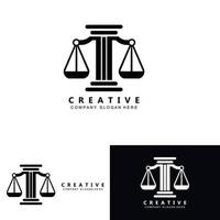 advogado ou design de vetor de logotipo de direito de justiça, ilustração de ícone