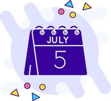 5 ª do Julho estilo livre sólido ícone vetor