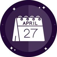 Dia 27 do abril sólido Distintivos ícone vetor