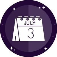 3º do Julho sólido Distintivos ícone vetor