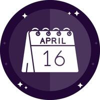 Dia 16 do abril sólido Distintivos ícone vetor