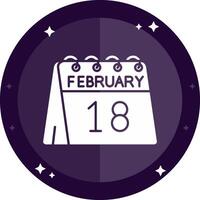 18º do fevereiro sólido Distintivos ícone vetor