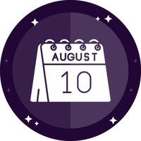 10º do agosto sólido Distintivos ícone vetor