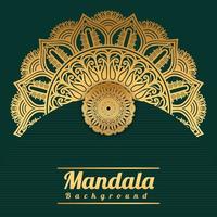 Fundo de mandala de luxo com padrão de arabescos dourados estilo arabis de arabescos dourados para mandala decorativa de estilo Ramadã islâmico. design de arte floral ornamental, capa, pôster, folheto vetor