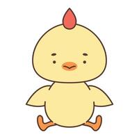 fofa kawaii frango. fofa animais dentro kawaii estilo. desenhos para crianças. isolado vetor ilustração