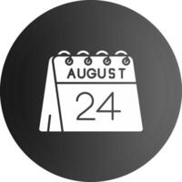 24 do agosto sólido Preto ícone vetor