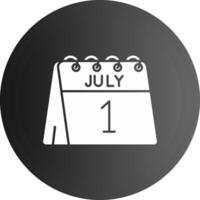 1º do Julho sólido Preto ícone vetor