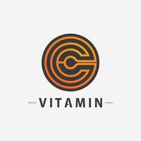 design de vetor de logotipo de vitamina c ícone de vetor saúde nutrição