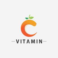 design de vetor de logotipo de vitamina c ícone de vetor saúde nutrição